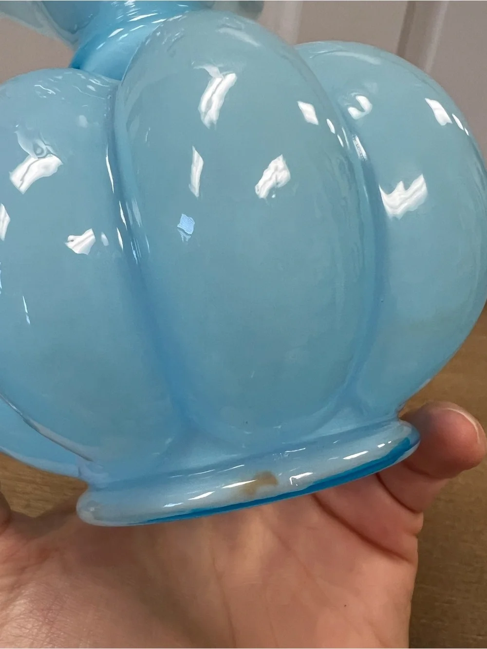 Blue Ruffled Glass Vase - Home Accents